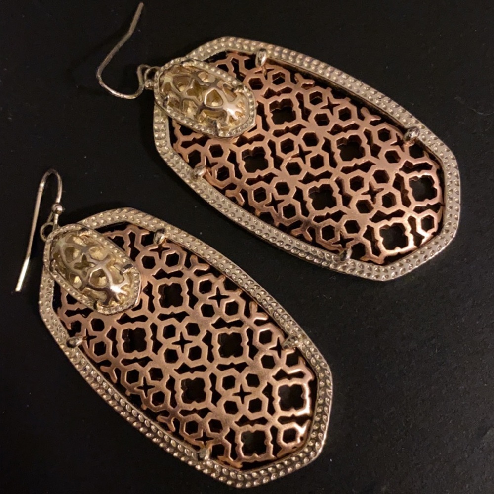 Kendra Scott earrings gold and rose gold